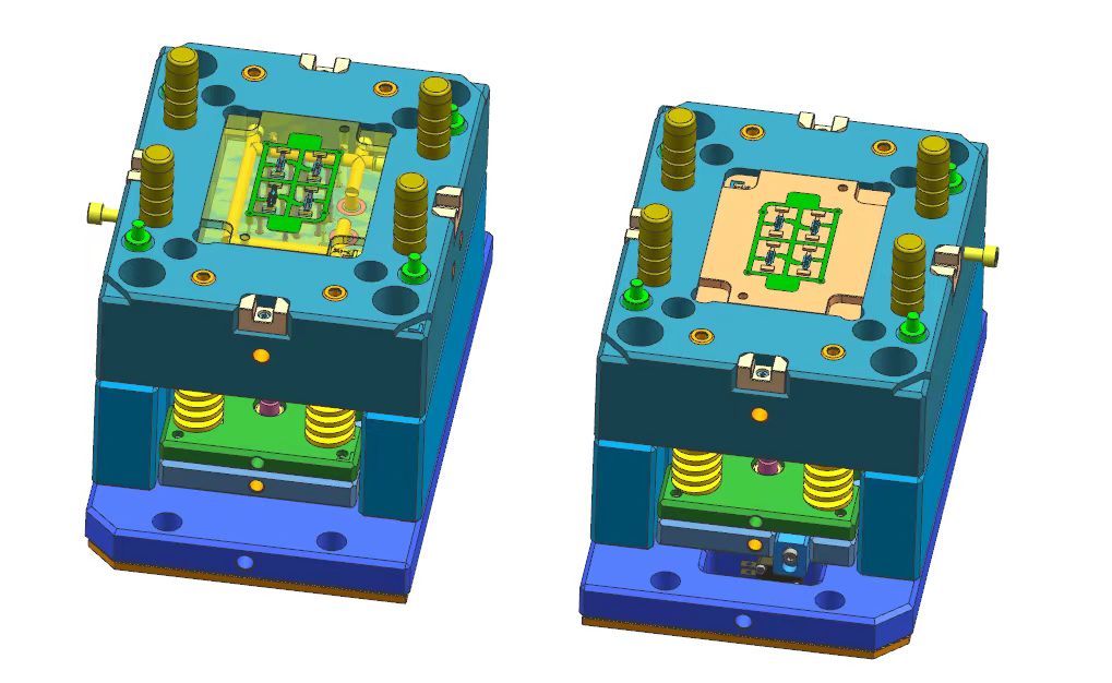 d) 模具可動側3D圖